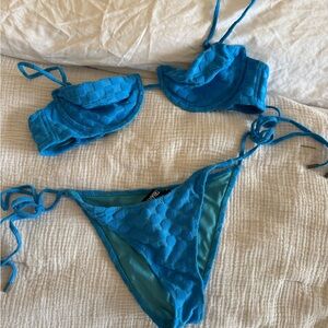 triangl swimwear blue checkered bikini